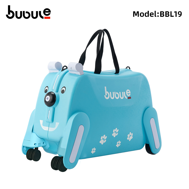 BUBULE BBL19 19'' Popular PP Wheeled Dog Luggage Cute Ride On Kids Suitcase