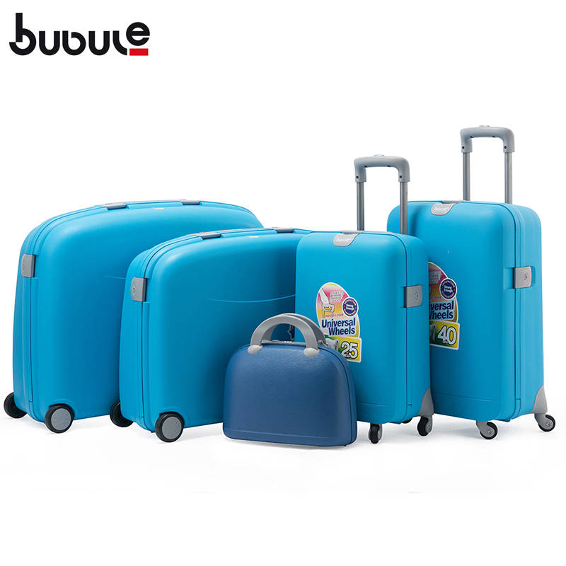 BUBULE Hot Sale PP 5pcs Trolley Luggage Set Spinner Wheeled Suitcases