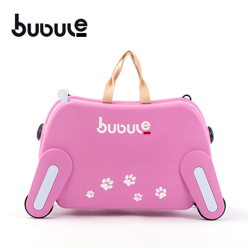 BUBULE 19'' Popular PP Wheeled Dog Luggage Cute Ride On Kids Suitcase